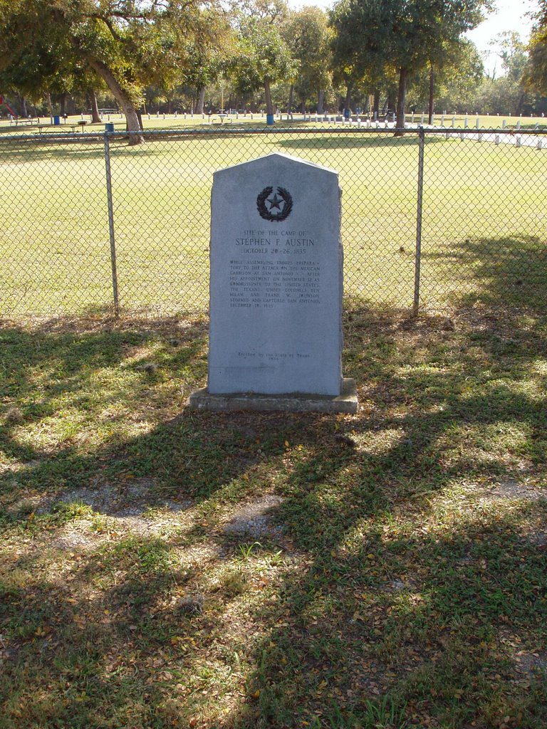 Site of Austins Headquarters at Camp Salado, October 1835