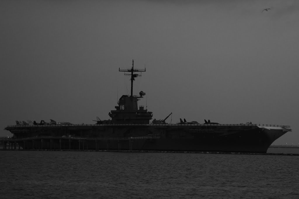 USS Lexington in the dawn