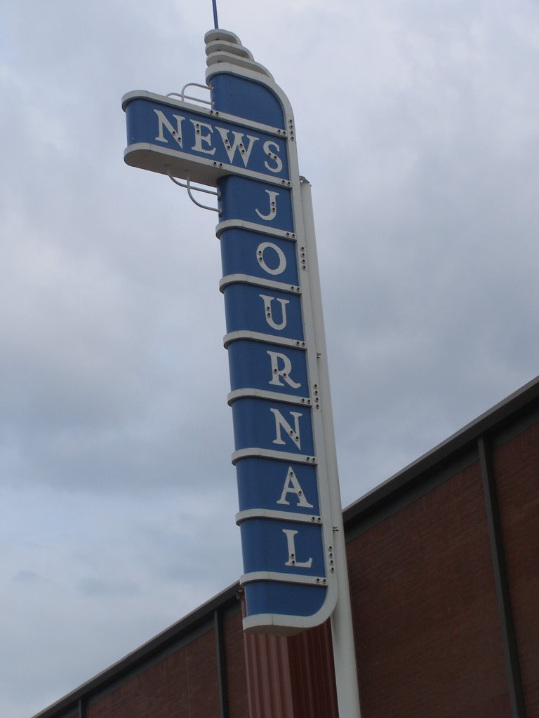 Longview News-Journal Sign behind building