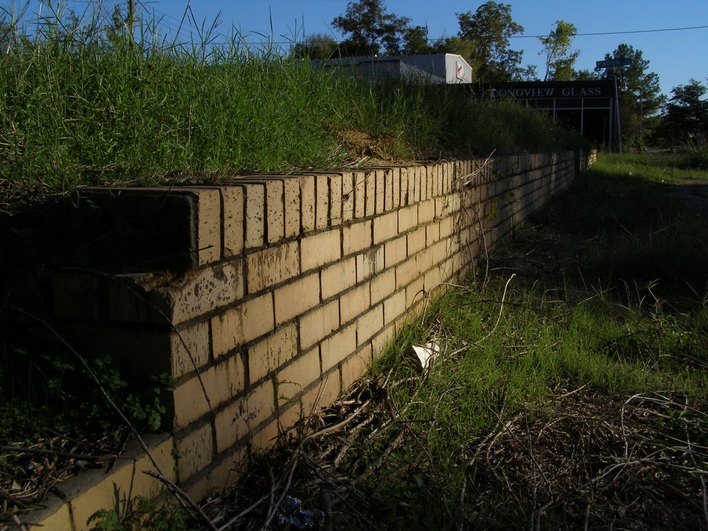 Bricks on side of lot. Longview, Tx