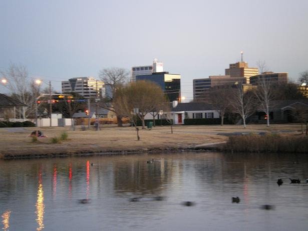 downtown Midland from the duck pond