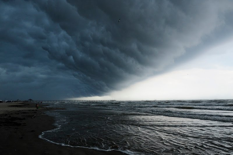 Storm front passes over Port Aransas beaches - Copyright 2010 by John C Karjanis