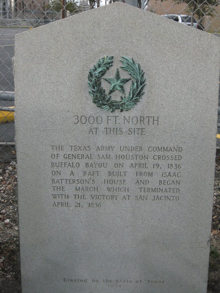 Buffalo Bayou Crossing Historic Marker