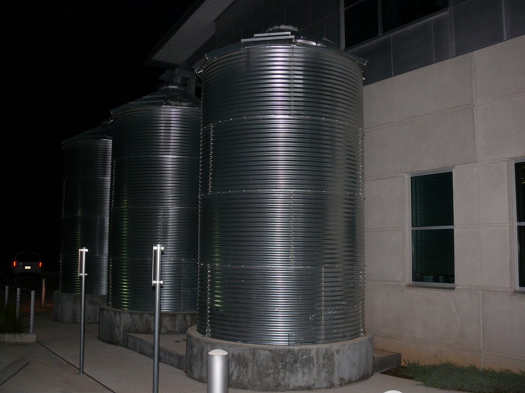 Rain Barrels at LCRAs Redbud Center