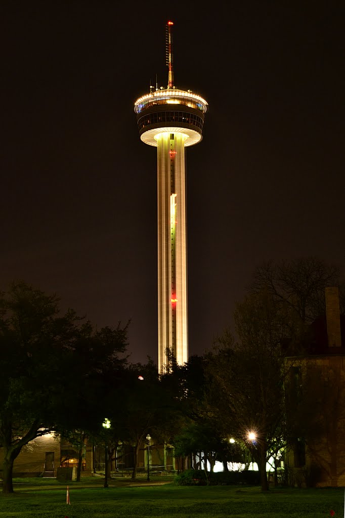 Tower of the Americas at night , San Antonio, TX - February 23, 2012