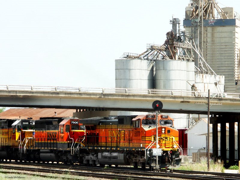 Train passing through Temple, Texas.
