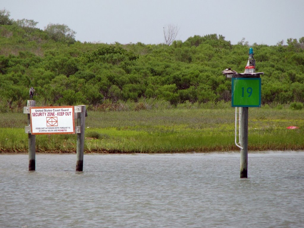 Texas Channel Light 19 and Texas City Security Zone Marker 1