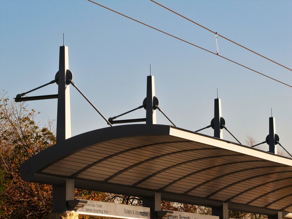 Suspended Platform Awnings at Farmers Branch Light Rail Station