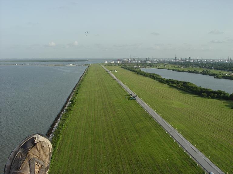 Powered Paragliding Over Texas City Levee