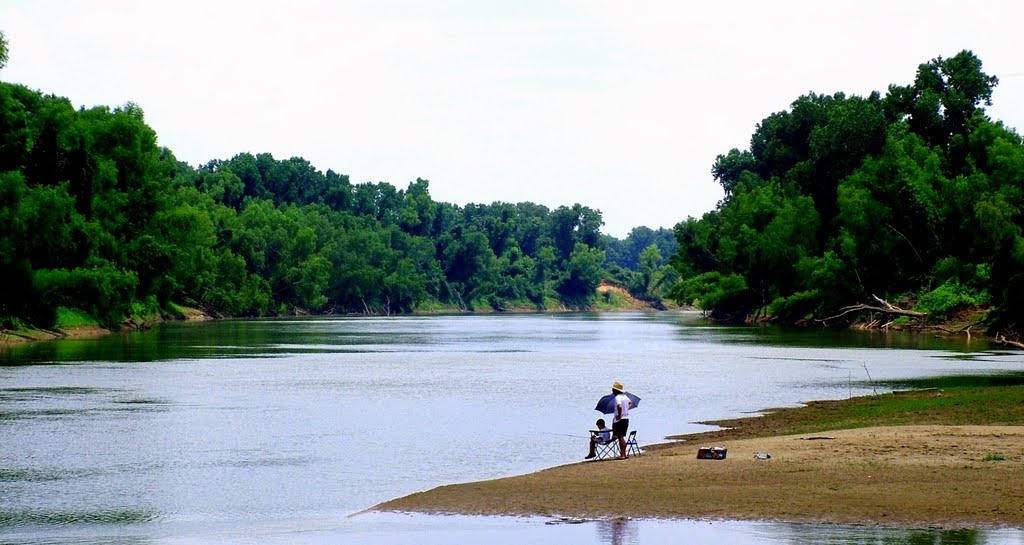 Fishing on the  Brazos River, Texas