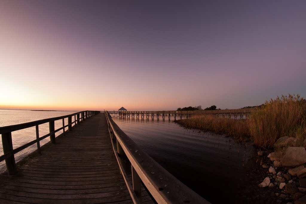 Apalachicola Battery Park Boardwalk at sunrise