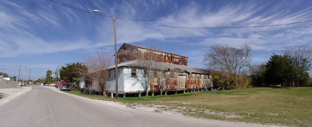 abandoned Oyster packing house, these once lined the river bank, historic Apalachicola Florida (11-27-2011)