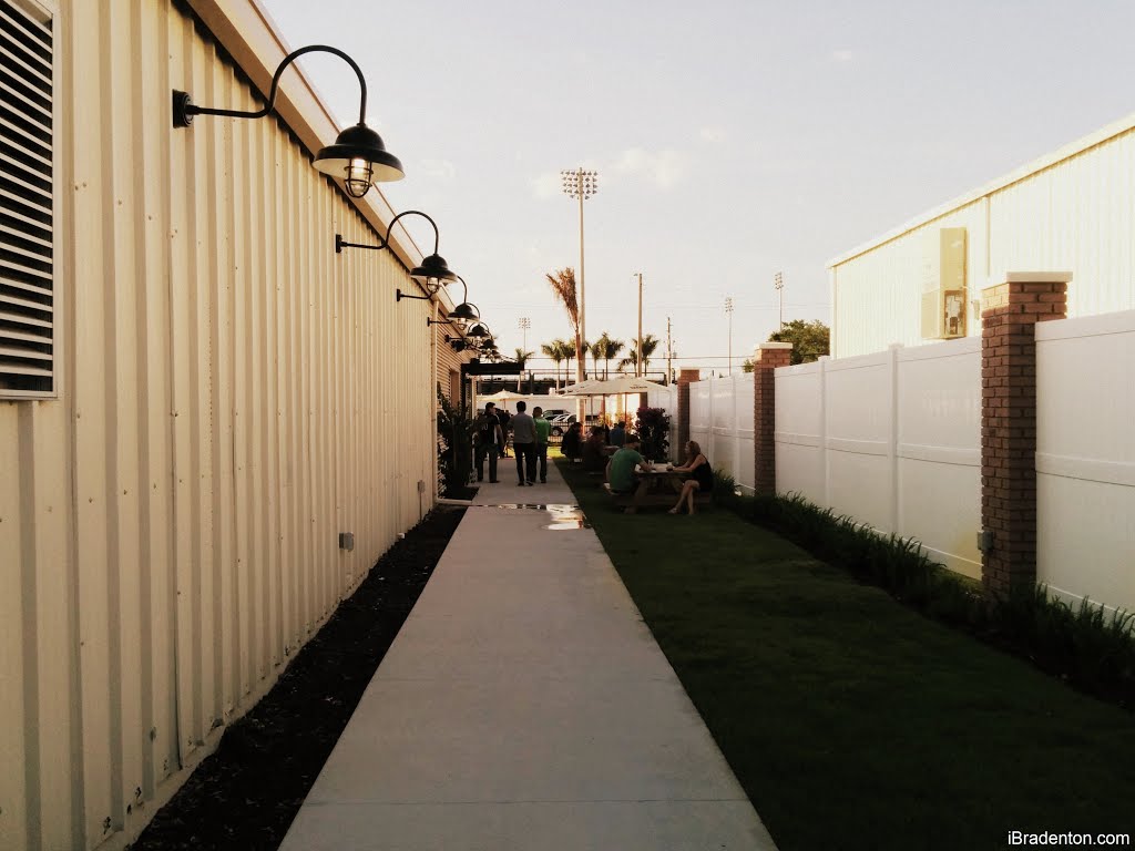 Walkway from the parking lot to the brewery