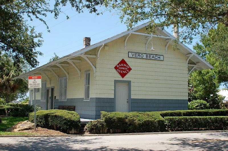 Restored Florida East Coast Railway Depot at Vero Beach, FL