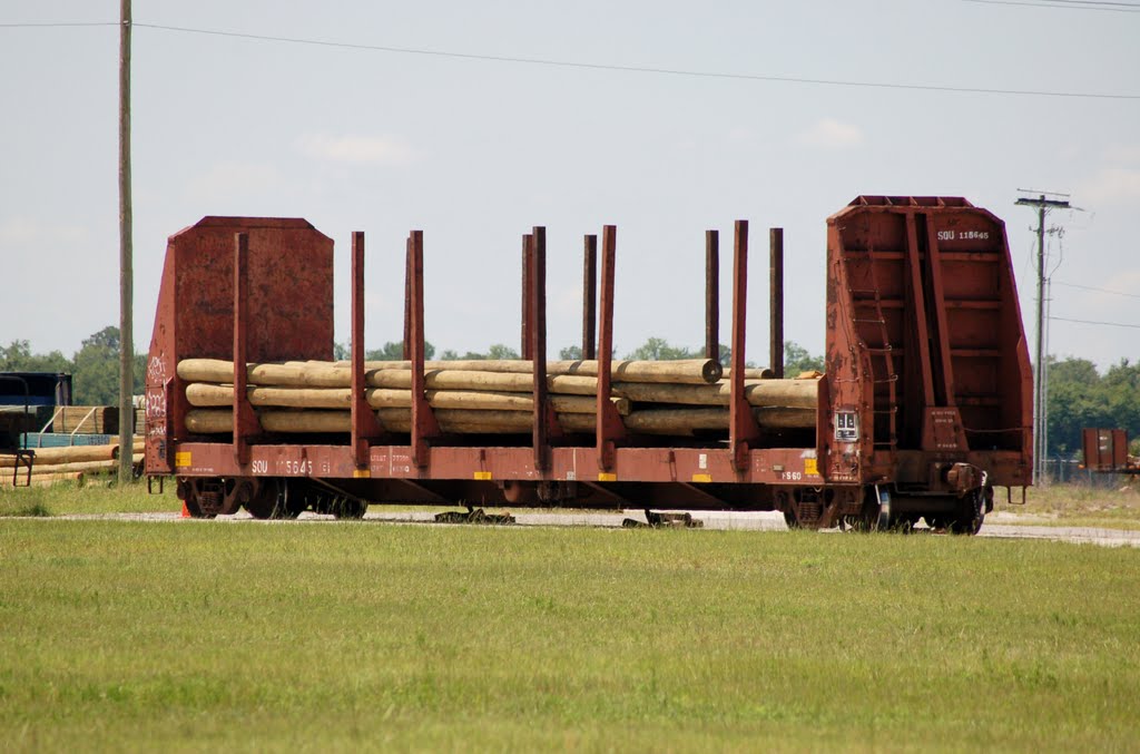 Norfolk Southern Railway, former Southern Railway,  Bulkhead Flat Car No. 115645 at Bartow, FL