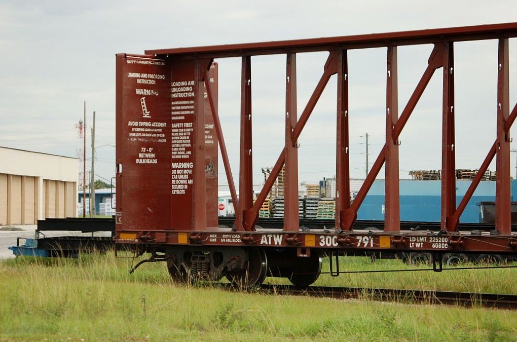 Atlantic and Western Railway Centerbeam Flat Car No. 300791 at Bartow, FL