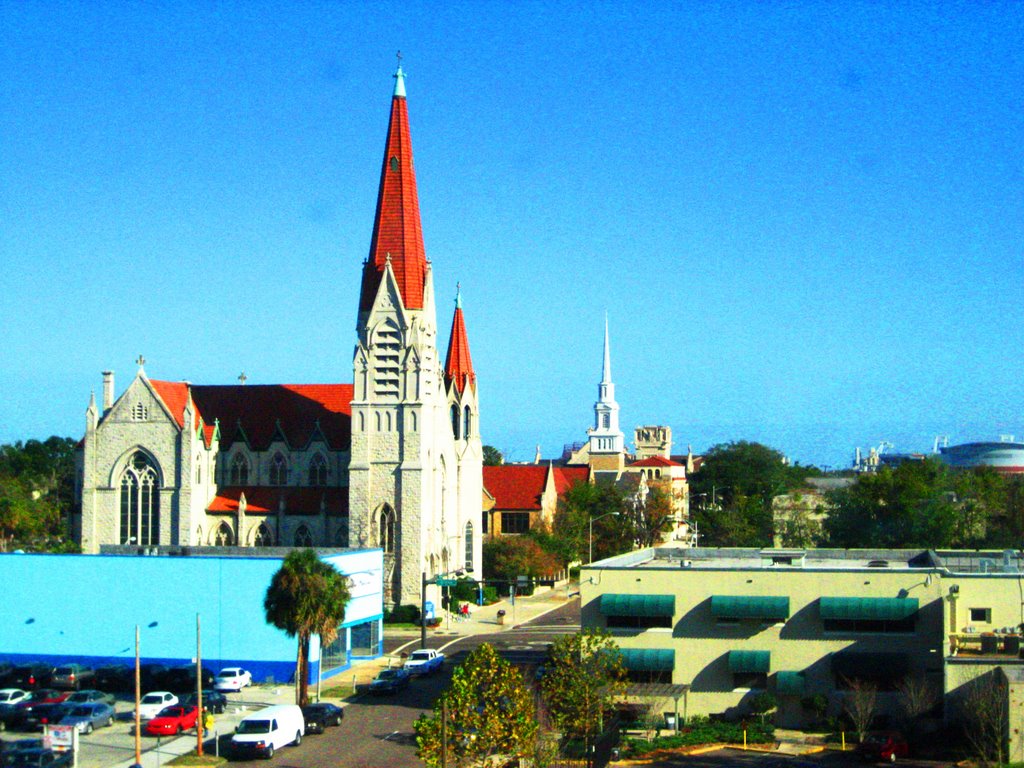 Immaculate Conception Church as seen from Main Library