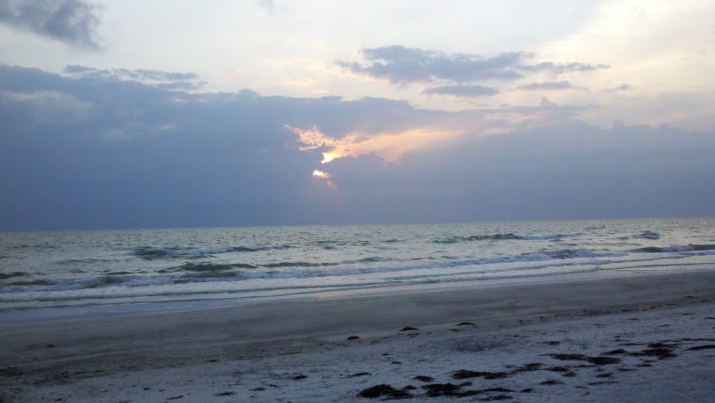 Sunset over Gulf of Mexico at Indian Rock Beach, Florida