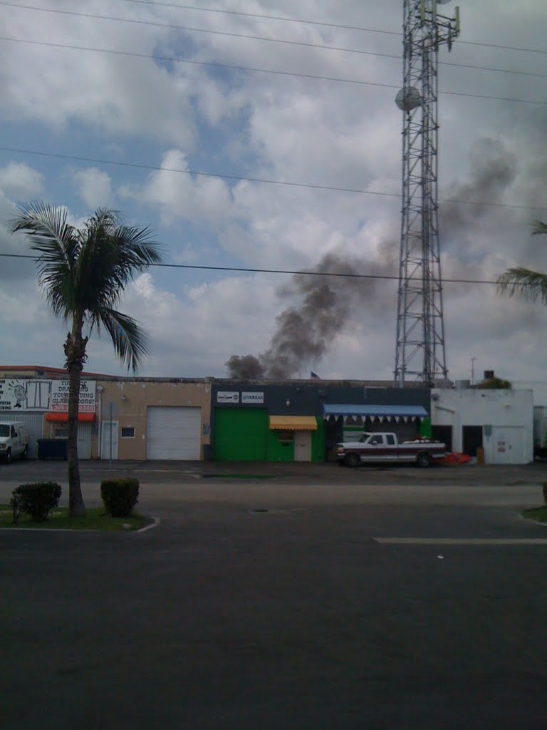 Burning truck on us1