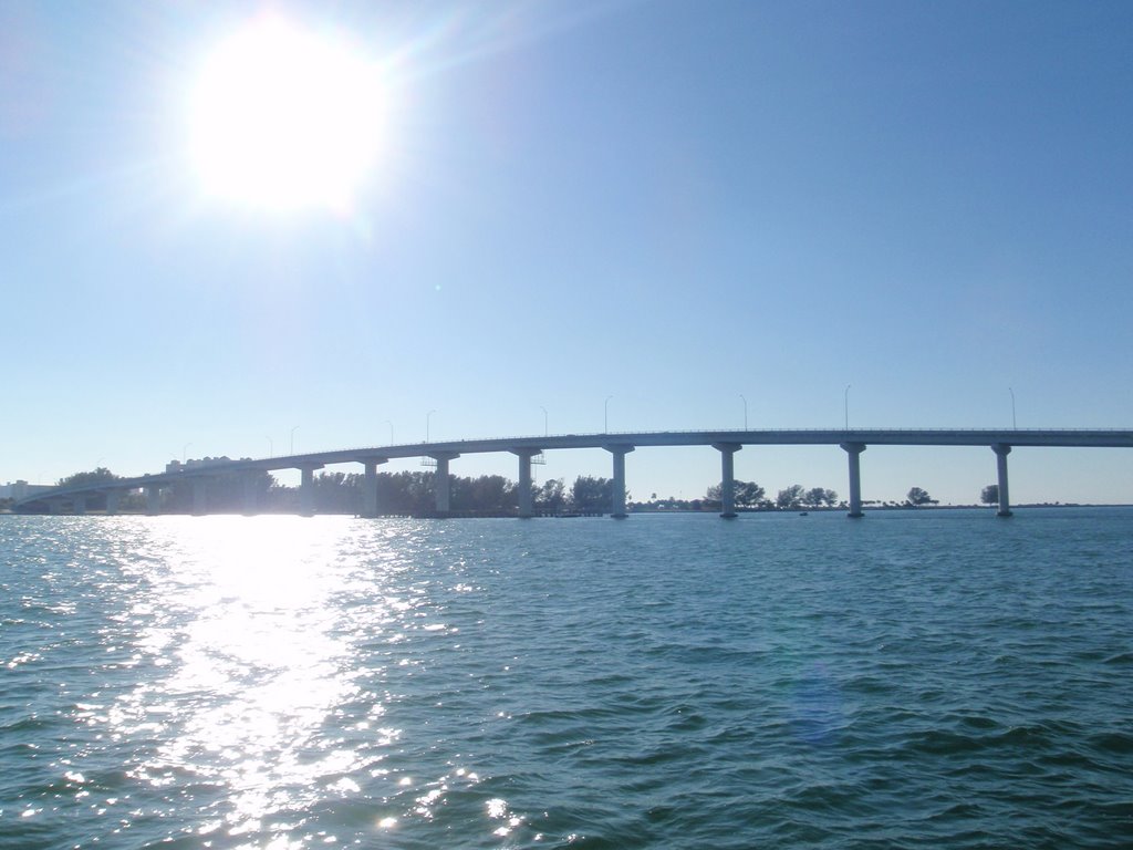 Gulf Boulevard Bridge. Entering the Gulf of Mexico