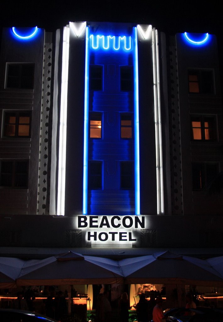The Beacon at night