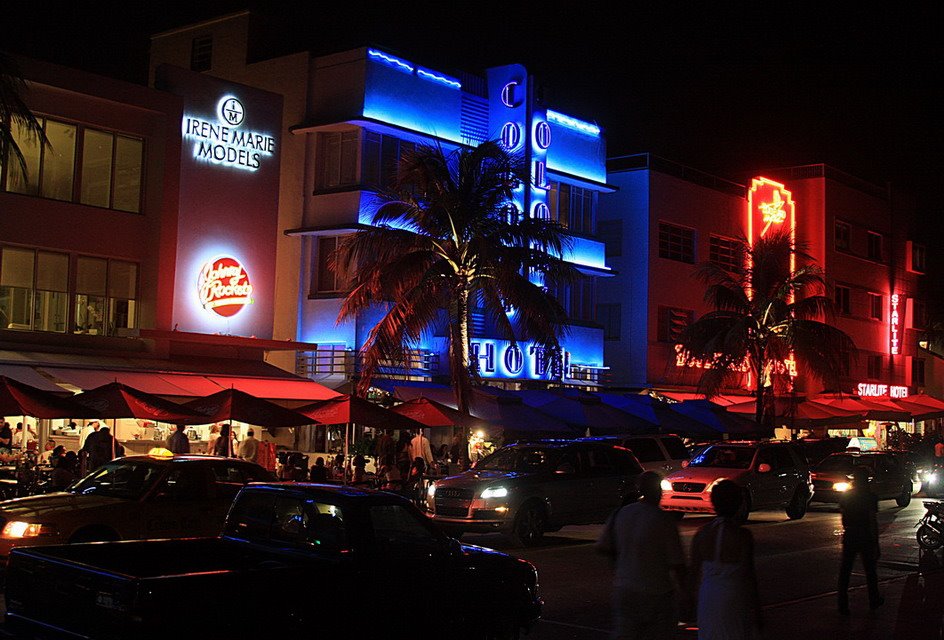 Ocean Drive at night