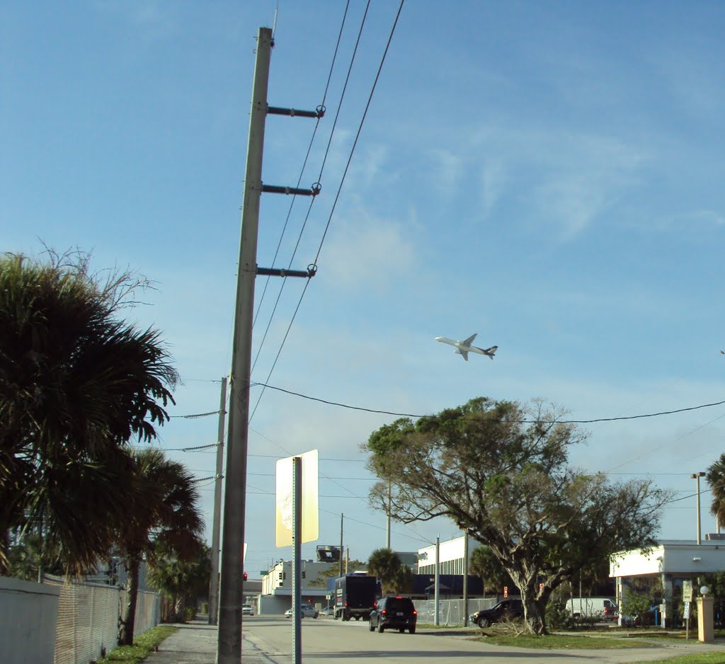 UPS Airplane taking off from Miami airport