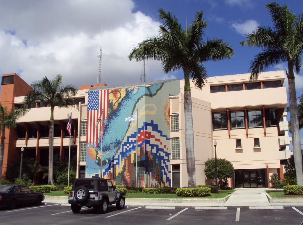 Hialeah City Hall Building and Art Wall
