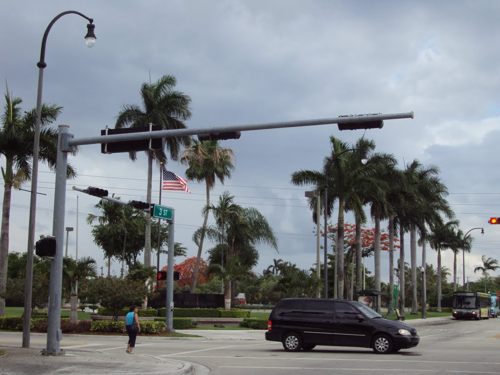 Veterans Memorial at Triangle Park- E 3rd St & Palm Ave