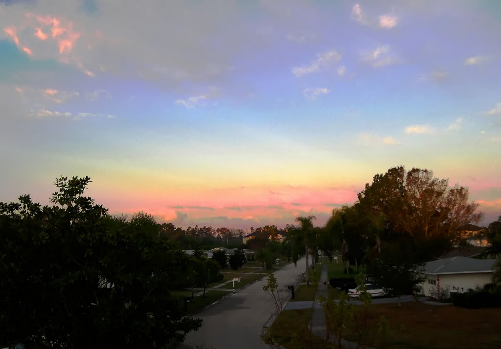Sunset over a Florida subdivision