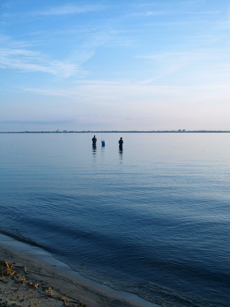 World of Blue.  Early Morning Fishing at Rocky Point.