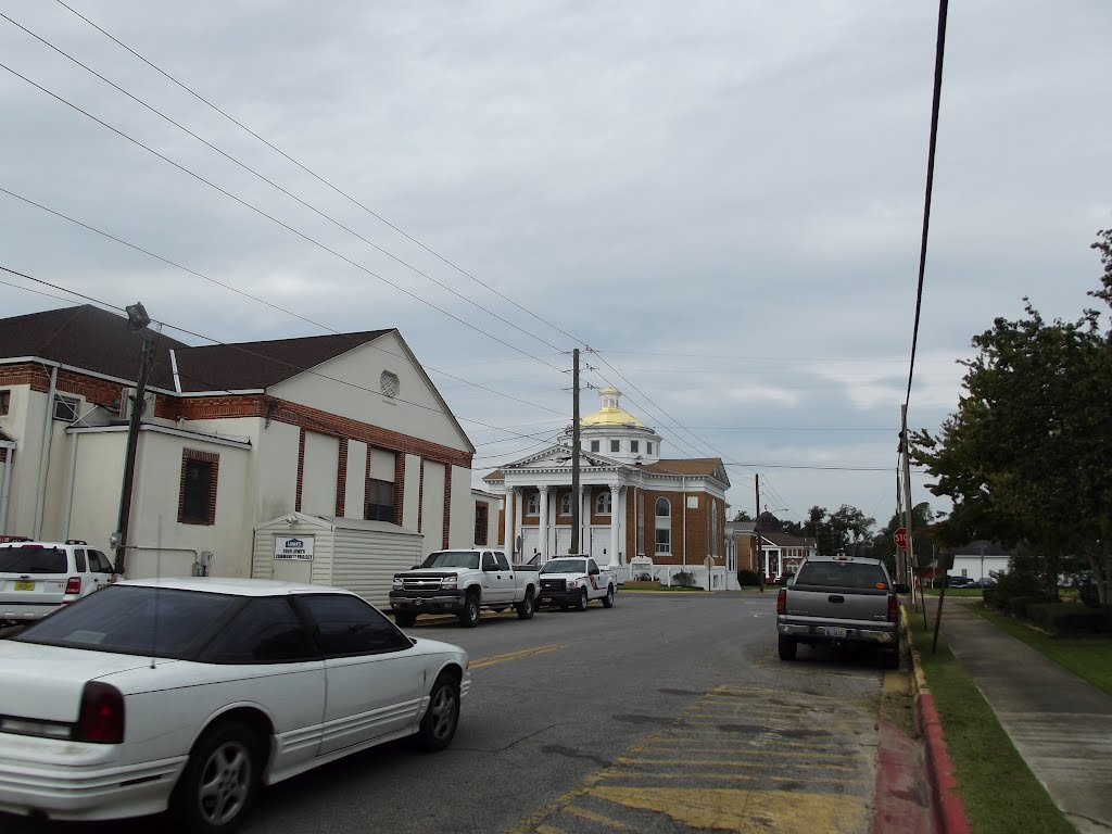 The gold dome is a church.