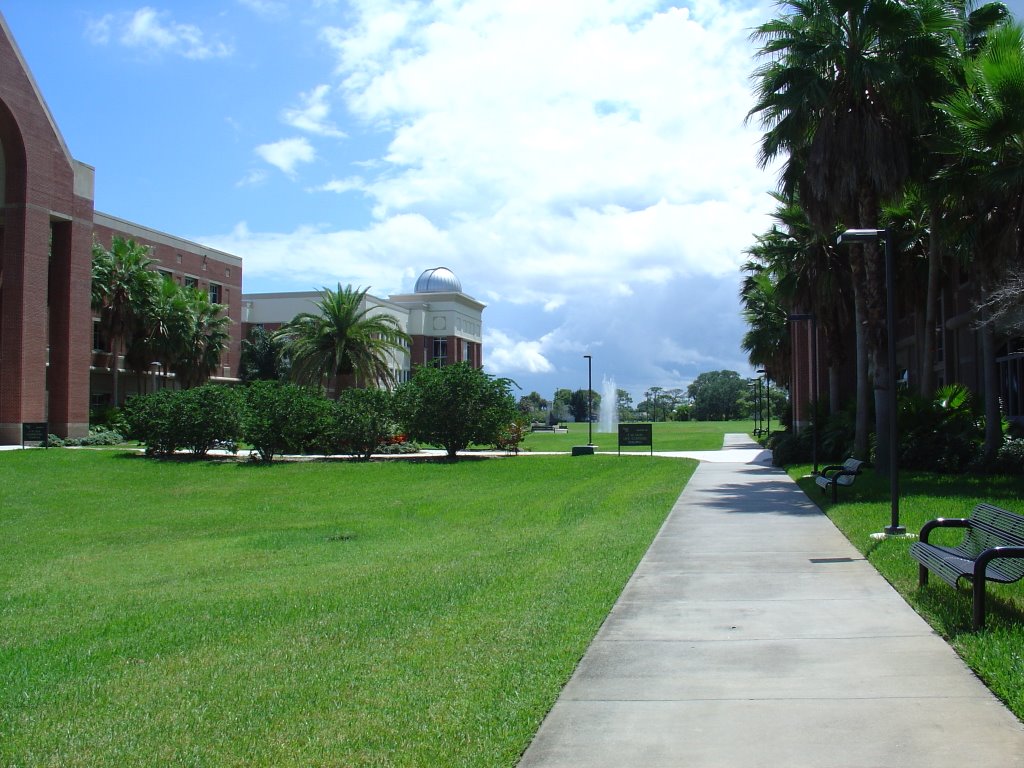 Next to Science Building