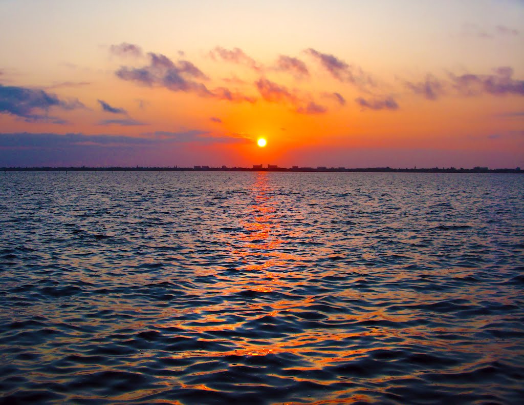 Golden path across the Indian River lagoon, sunrise