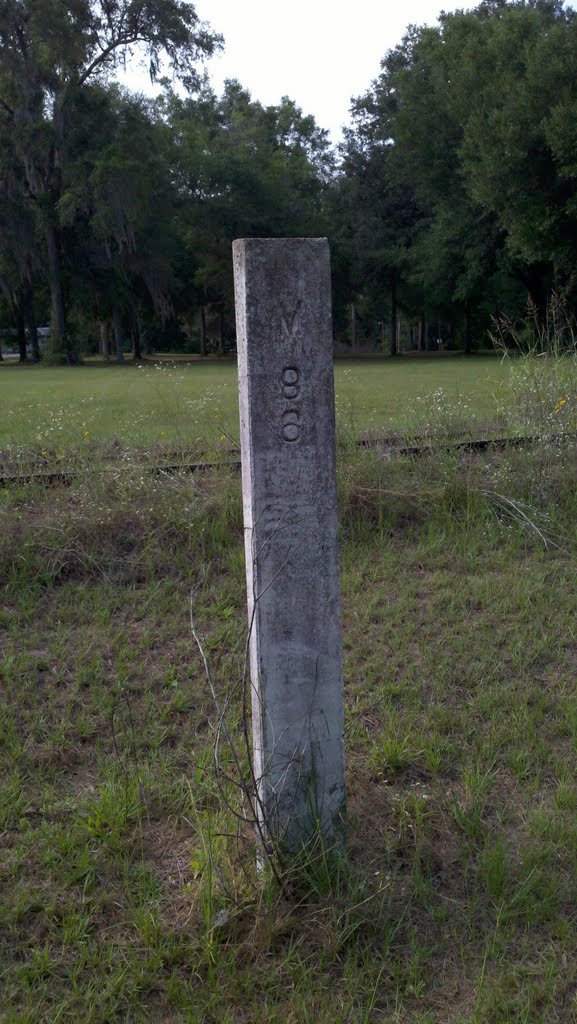 old railroad milepost