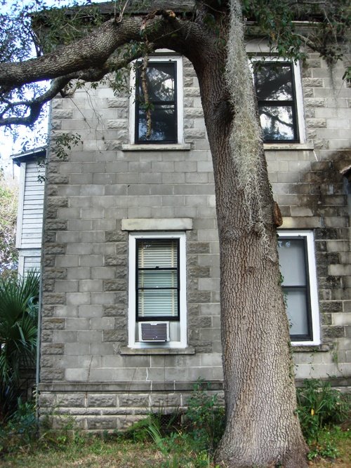 Concrete CMU Block as faux stone Masonry