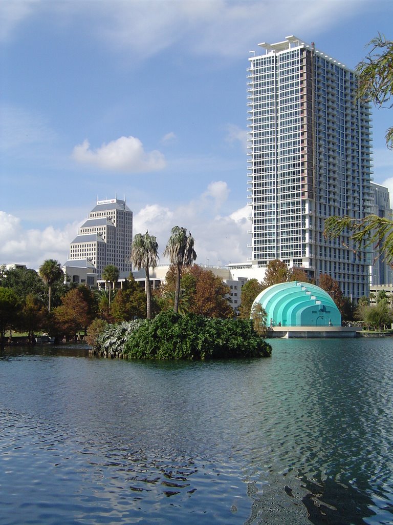 Skyline view at Lake Eola Downtown Orlando