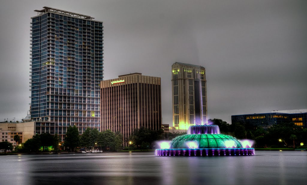 Lake Eola Fountain at Night - Orlando, FL