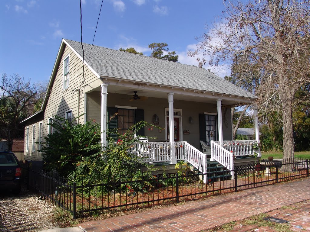 Creole Cottage, typical style of district, Seville Quarter, Pensacola (12-30-2011)