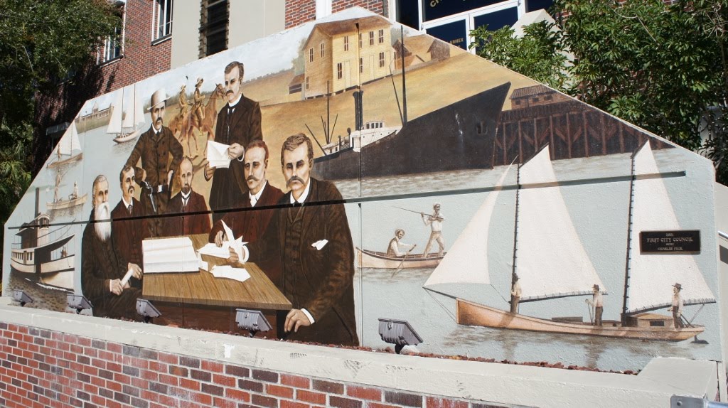Mural First City Council on Punta Gorda City Hall artist Charles Peck 2001