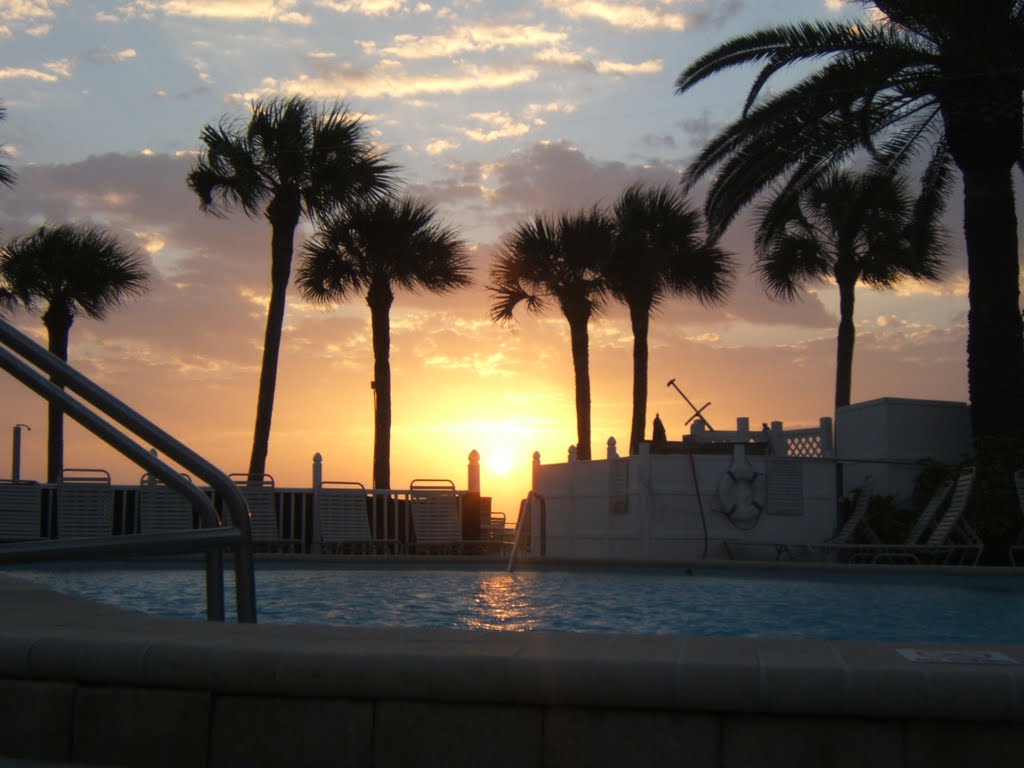 Sunset from the hot tub at Grand Shores West