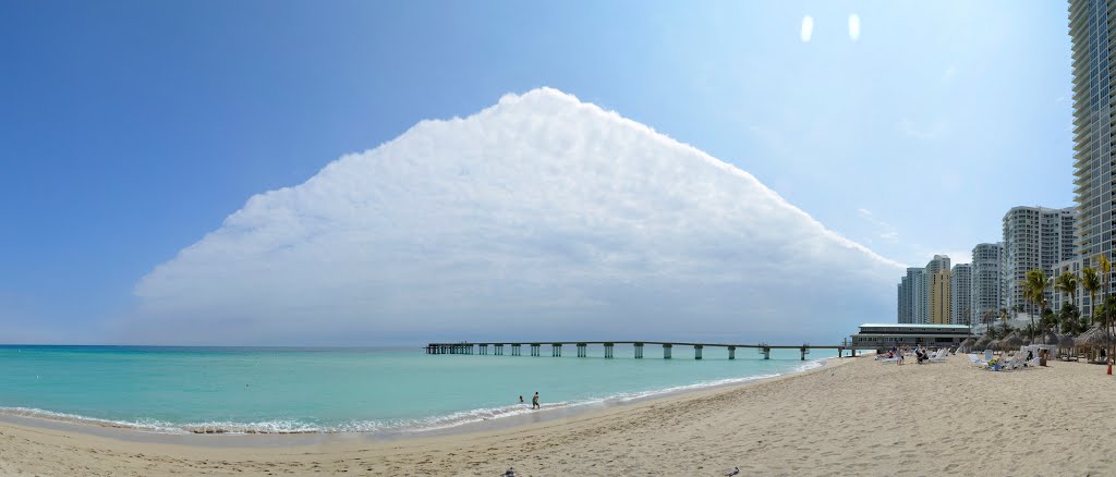 Strange cloud over Sunny Isles Beach