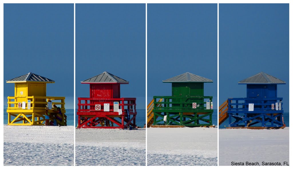 Baywatch huts: Siesta Beach, Sarasota, FL, USA