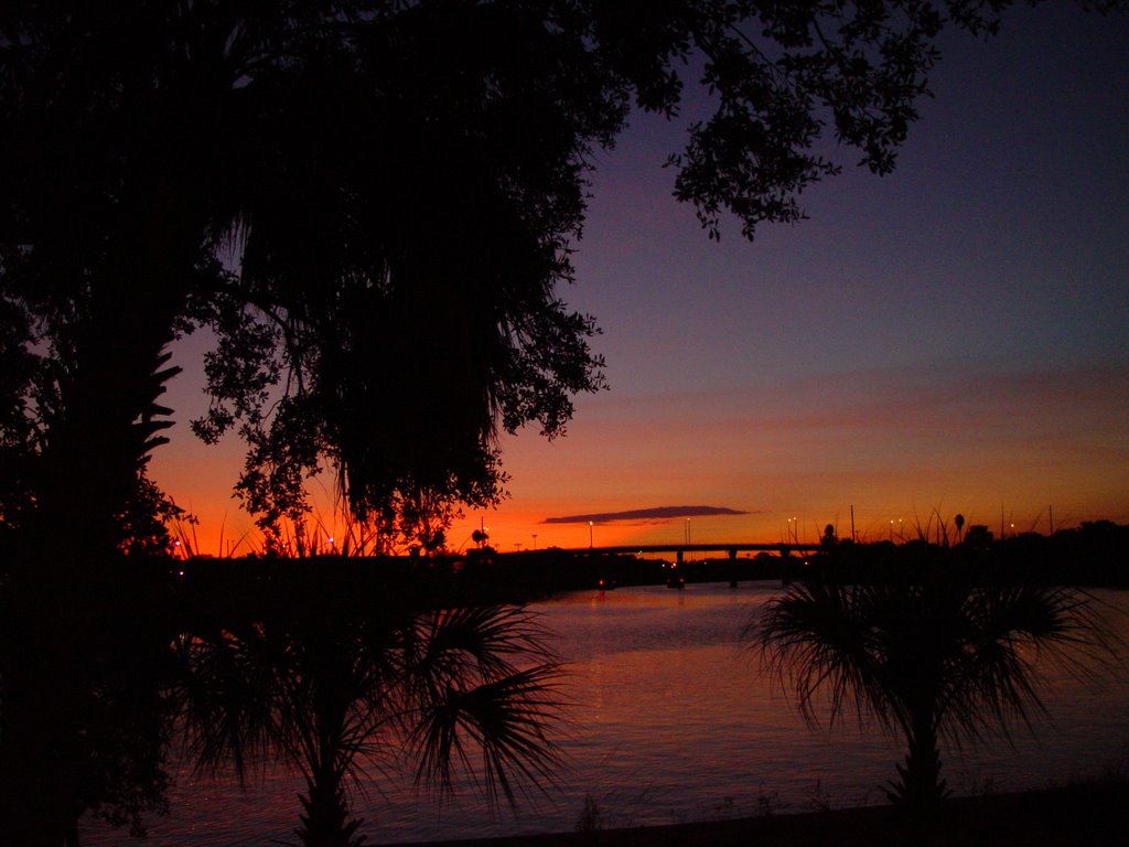 sunset over the Hillsborough River, Tampa, Florida (10-22-2006)