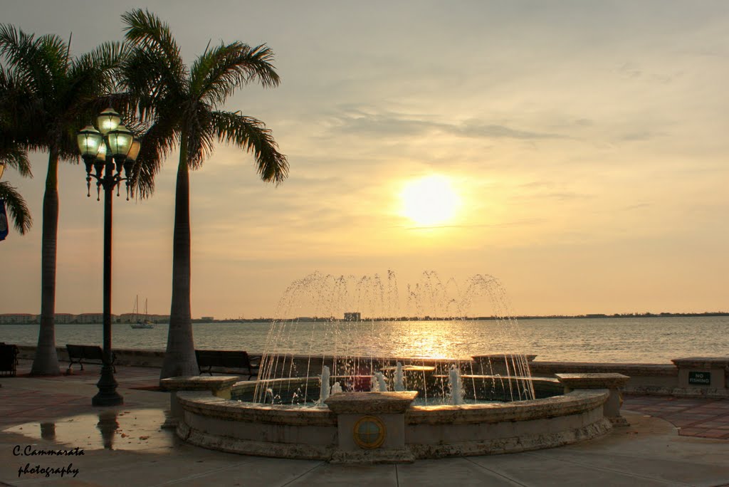 fountain on the river at ft pierce