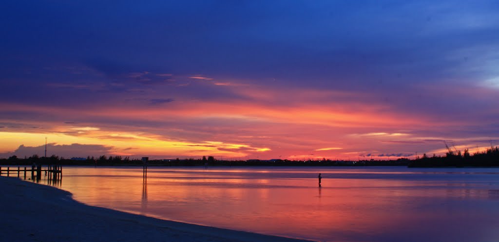 sunset fisherman