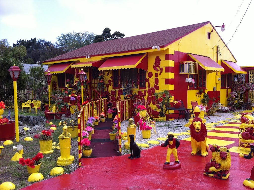 Miami yellow and red old house