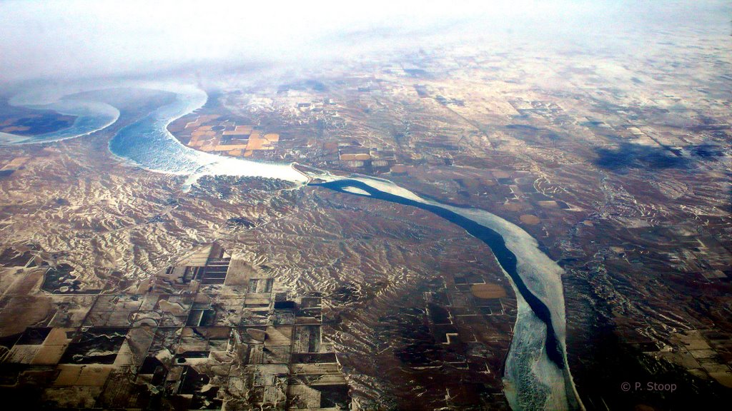Aerial view on Missouri valley above Fort Thompson (SD)