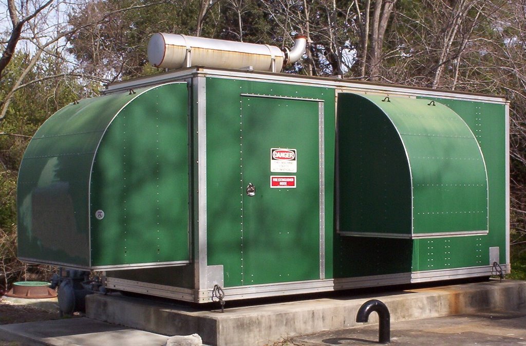 big green sewage machine