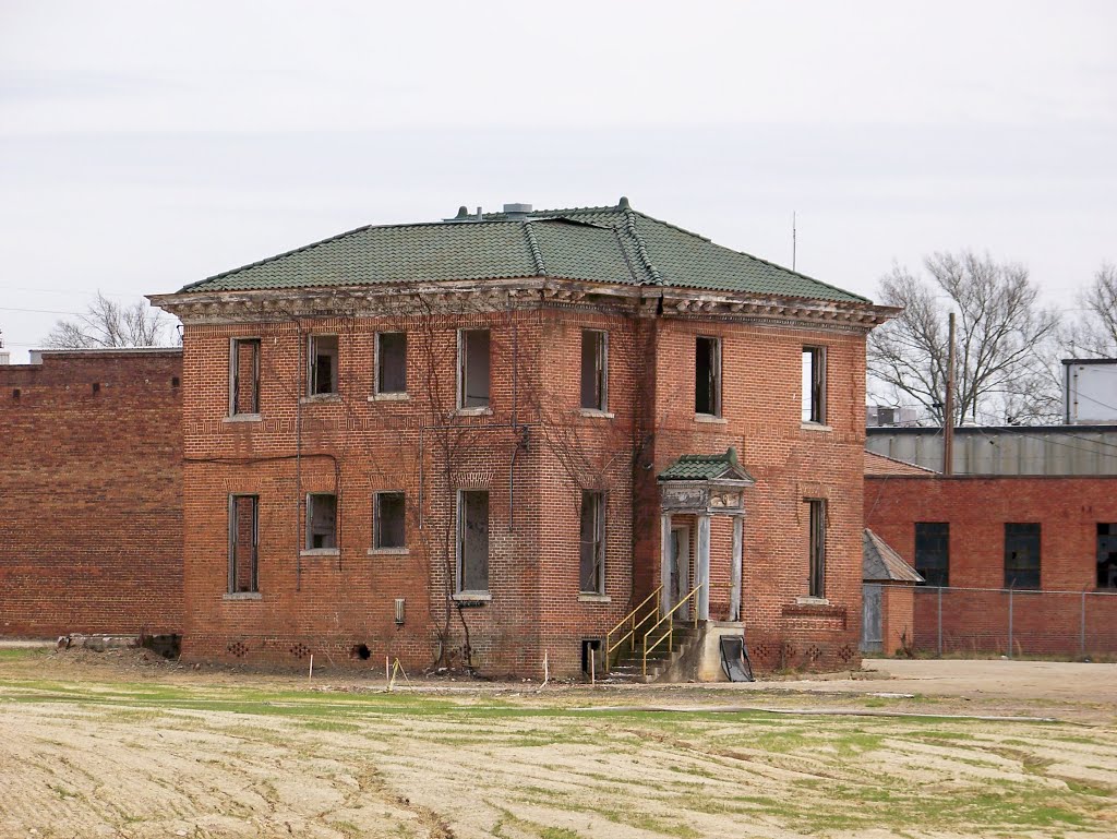 Old Greenwood Mill Building During Demolition